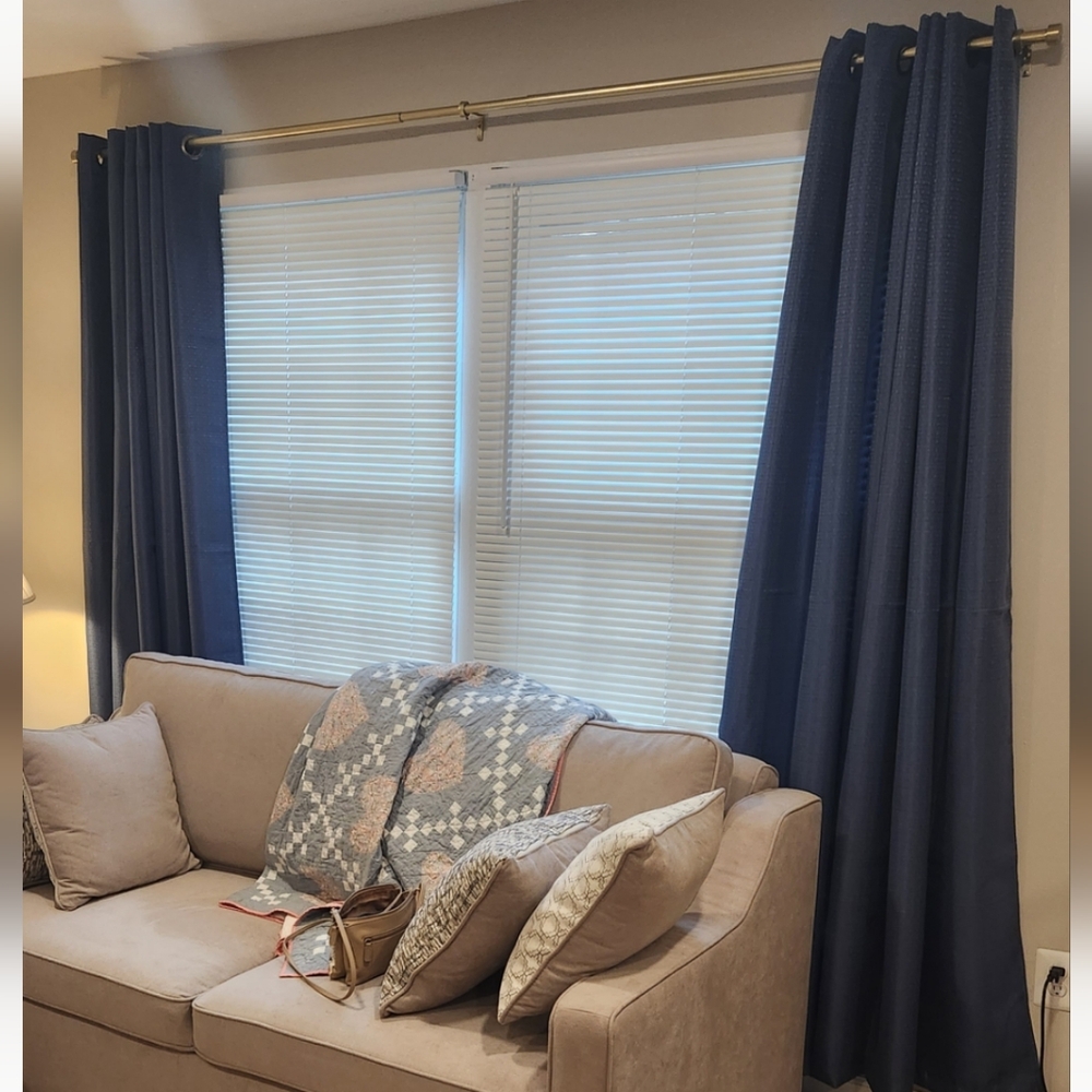 SET OF 4 Nautica Home grommet curtain panels 84 inch blue